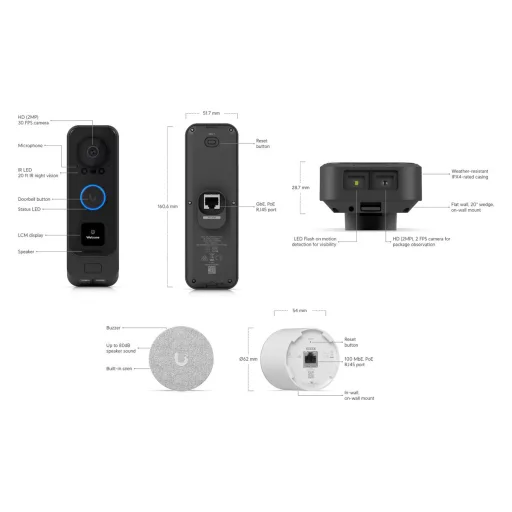 Ubiquiti, G4 Doorbell Pro PoE Kit (UVC-G4 Doorbell Pro PoE Kit)