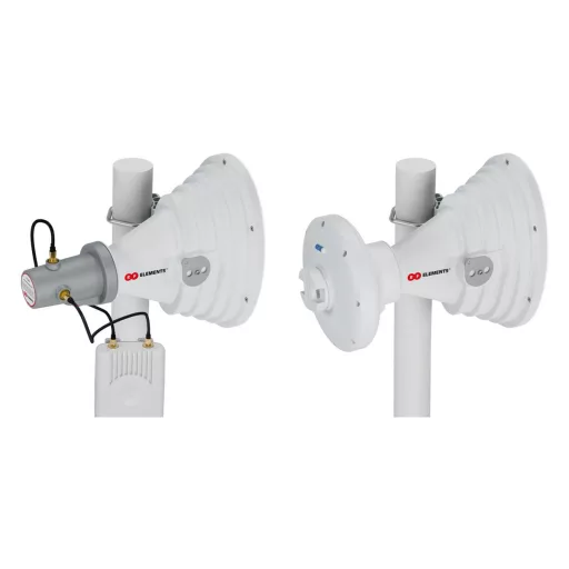 RF elements, Asymmetrical antenna StarterHorn, 45°, USMA, 5GHz, 17dBi