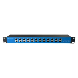 Passive Gigabit PoE rackmount panel, 12 ports