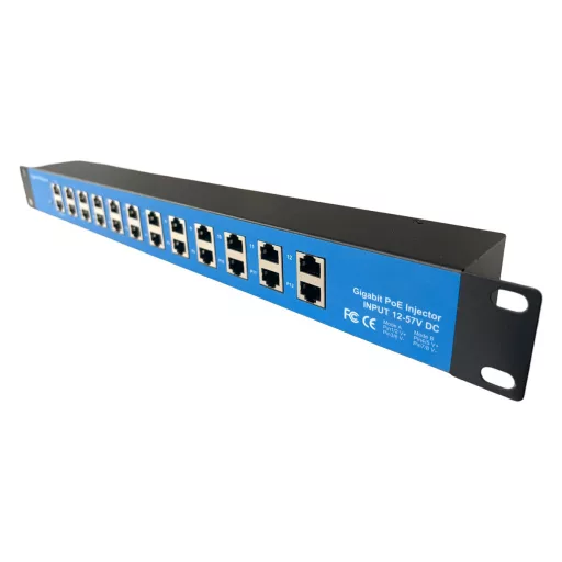 Passive Gigabit PoE rackmount panel, 12 ports