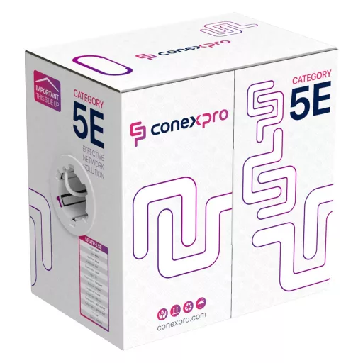 Conexpro, UTP cable economy, CAT5e, LSZH, 24 AWG, 305m, white