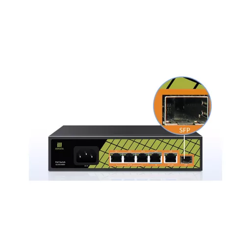 Conexpro, GNT-P1006GA, PoE switch, 5x LAN, 4x PoE, 1x SFP