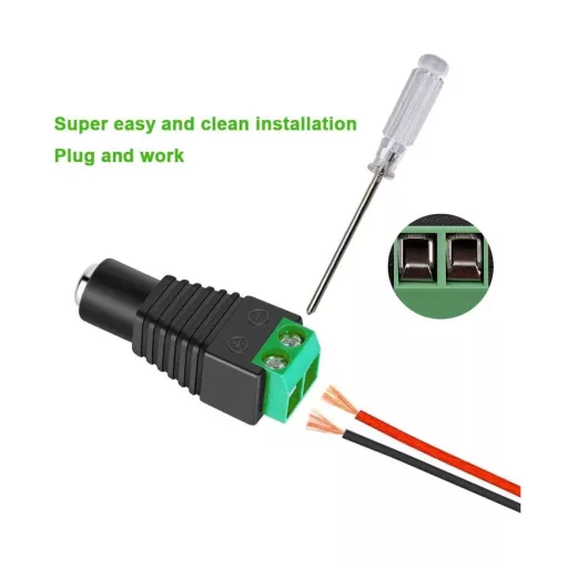 Conexpro, DC power connector socket 2.1x5.5 mm with terminal block