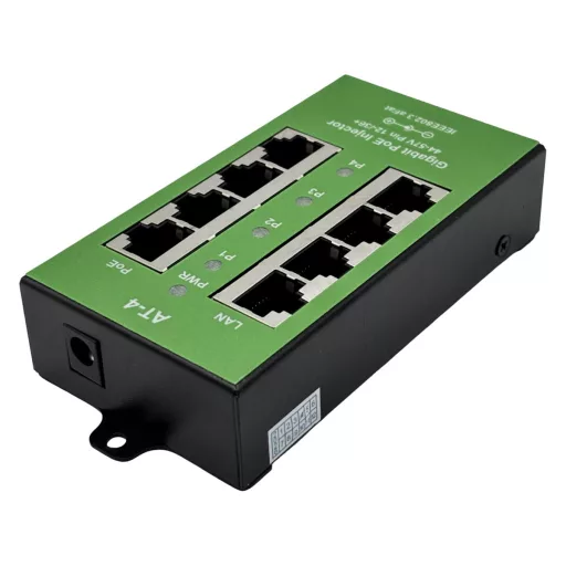Conexpro, Gigabit active PoE panel metal, 4 ports, 802.3af/at