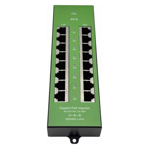 Conexpro, Gigabit active PoE panel metal, 8 ports, 802.3af/at