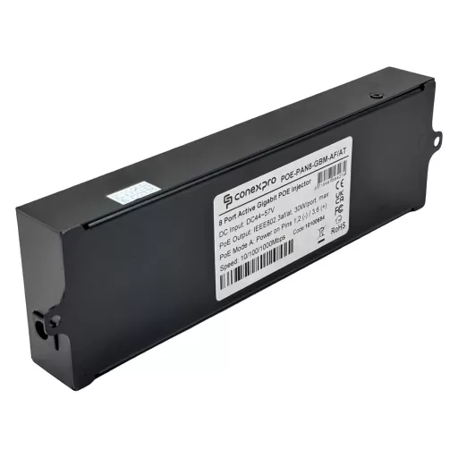 Conexpro, Gigabit active PoE panel metal, 8 ports, 802.3af/at