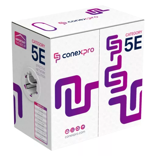 Conexpro, UTP cable, CAT5e, LSZH, 24 AWG, 305m, white