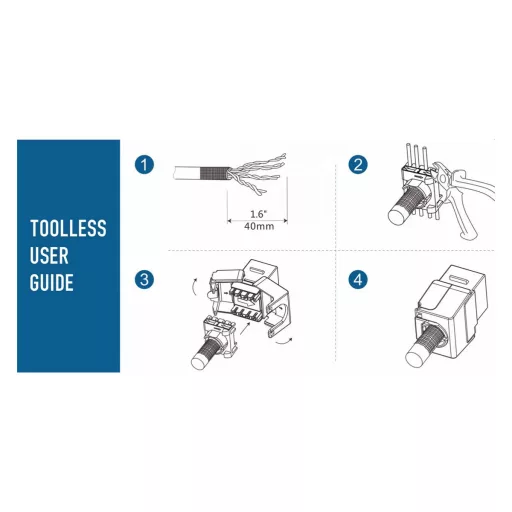 Conexpro, toolless keystone UTP, CAT6A, white
