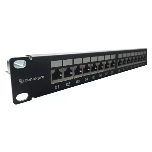 Conexpro, 19" patch panel STP, CAT6A, 24 ports, 1U