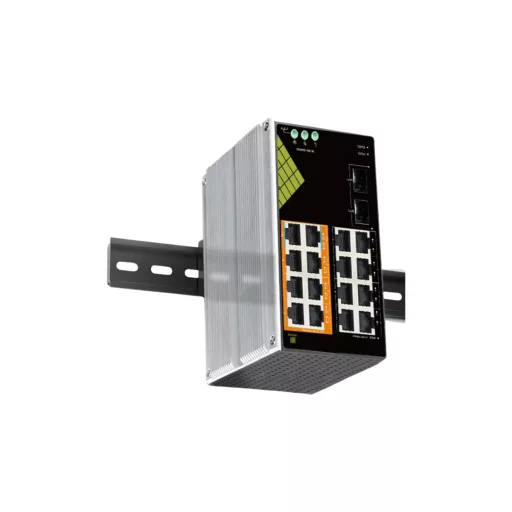Conexpro, GNT-IG1218F8-AC, Industrial PoE switch for DIN rail, 16x LAN, 8x PoE, 2x SFP