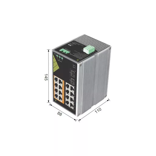 Conexpro, GNT-IG1218F8-AC, Industrial PoE switch for DIN rail, 16x LAN, 8x PoE, 2x SFP