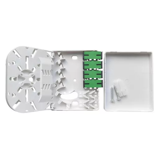 Conexpro, FBOX4SC+4H-O, FTTH terminal box with 4x SC APC simplex coupler
