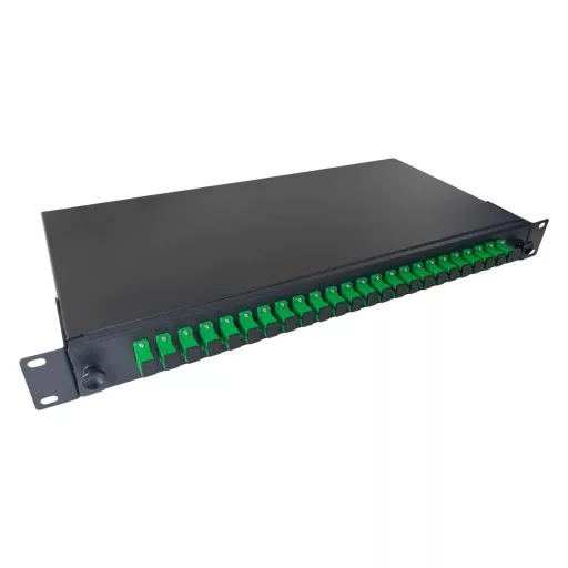 Conexpro, ODF with 24x SC/APC simplex adapters and splice tray, 1U, 19"