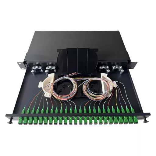 Conexpro, ODF with 24x SC/APC simplex adapters and splice tray, 1U, 19"
