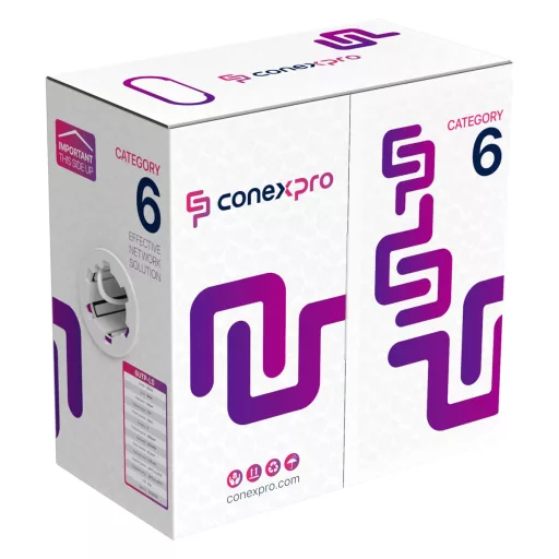 Conexpro, UTP cable, CAT6, LSZH, 24 AWG, 305m, white