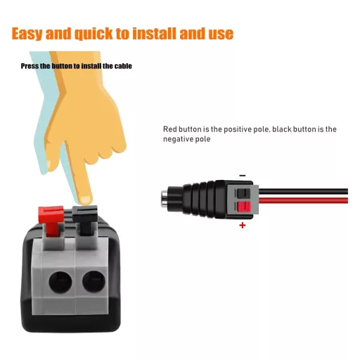 Conexpro, DC power connector socket 2.1x5.5 mm with spring clamp