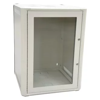   Conexpro, networking cabinet 19" 15U/600mm, FLAT PACK, glass door