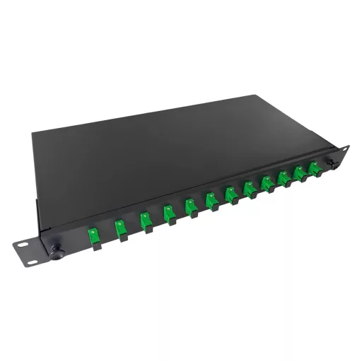 Conexpro, ODF with 12x SC/APC simplex adapters and splice tray, 1U, 19"
