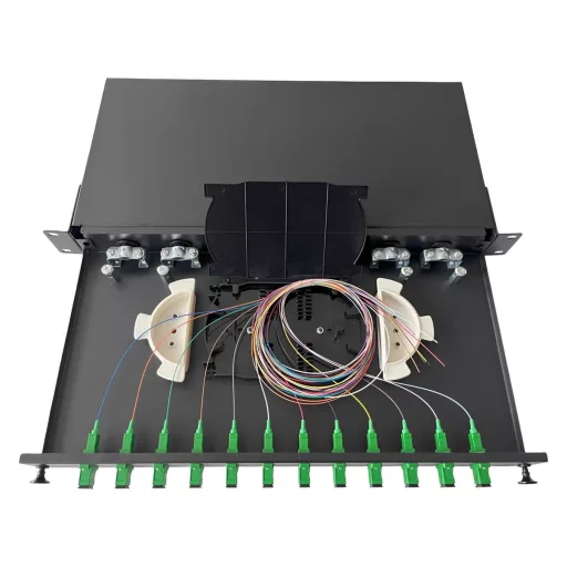 Conexpro, ODF with 12x SC/APC simplex adapters and splice tray, 1U, 19"