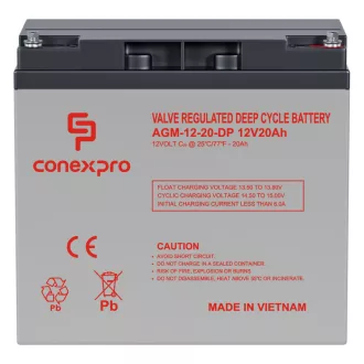   Conexpro, batery AGM 12V, 20Ah, lifetime 10 years, M5, Deep cycle