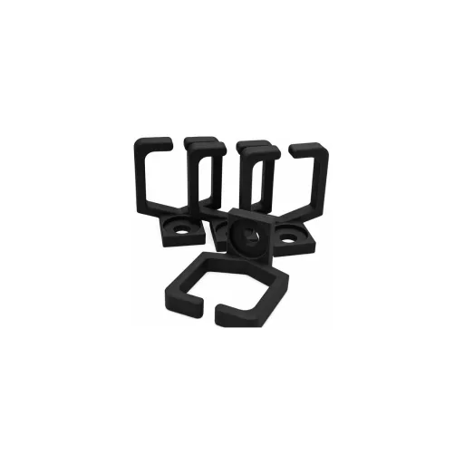 Conexpro, kit of 4 rackmount plastic cable management ring 37 x 39mm, black