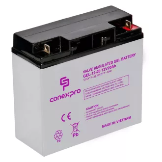   Conexpro, battery gel, 12V, 20Ah, lifetime 10-12 years, M5, Deep cycle