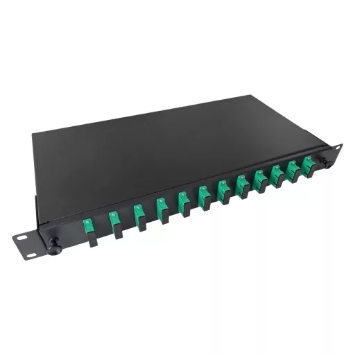 Conexpro, ODF with 12x SC/APC duplex adapters and splice tray, 1U, 19"