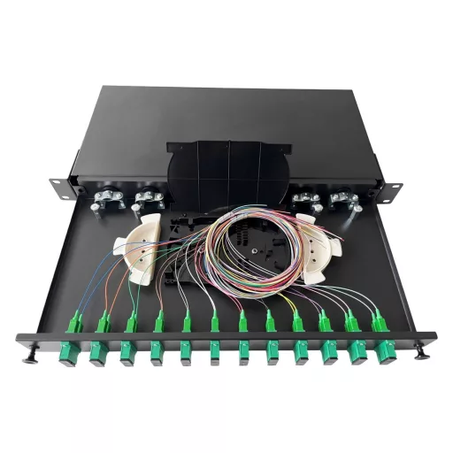 Conexpro, ODF with 12x SC/APC duplex adapters and splice tray, 1U, 19"