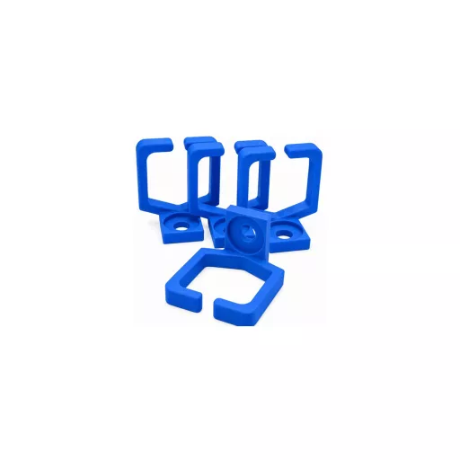 Conexpro, kit of 4 rackmount plastic cable management ring 37 x 39mm, blue