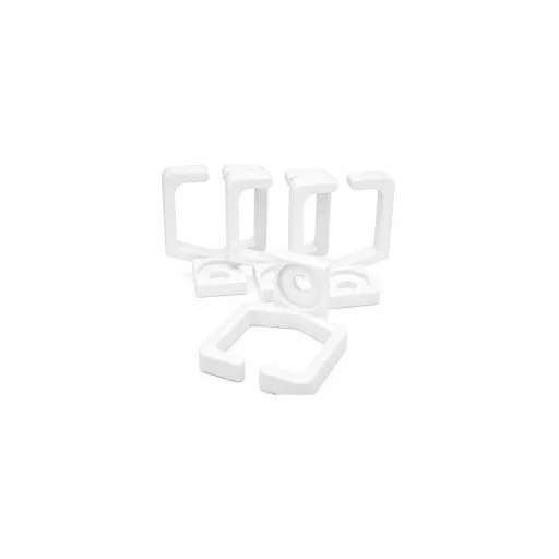 Conexpro, kit of 4 rackmount plastic cable management ring 37 x 39mm, white
