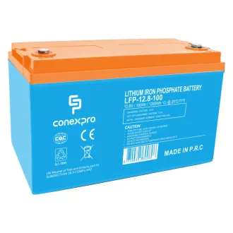   Conexpro, battery LiFePO4, 12.8V, 100Ah, Smart BMS, Bluetooth