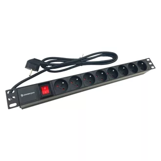   Conexpro, 19" distribution panel 8x 230V FR, 16A, 1.4m, black
