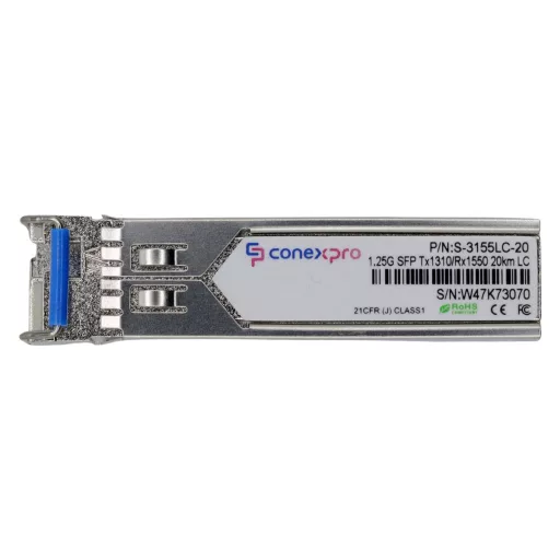 Conexpro, 1.25G SFP optical module, WDM/BiDi, SM, Tx1310/Rx1550nm, 20km, 1x LC, DDM