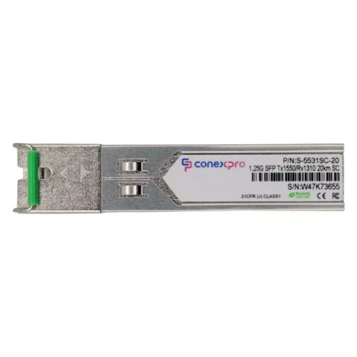 Conexpro, 1.25G SFP optical module, WDM/BiDi, SM, Tx1550/Rx1310nm, 20km, 1x SC, DDM