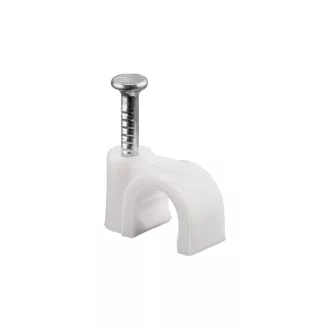Conexpro, cable clip 7mm white, 100 pcs