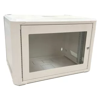   Conexpro, networking cabinet 19" 6U/400mm, FLAT PACK, glass door