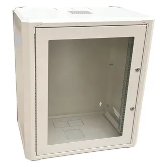   Conexpro, networking cabinet 19" 12U/400mm, FLAT PACK, glass door