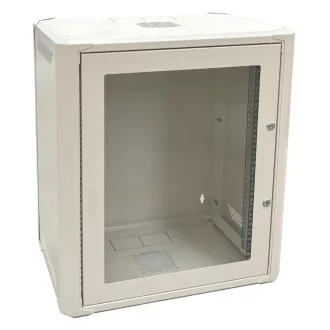   Conexpro, networking cabinet 19" 15U/400mm, FLAT PACK, glass door