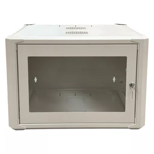 Conexpro, networking cabinet 19" 6U/600mm, FLAT PACK, glass door