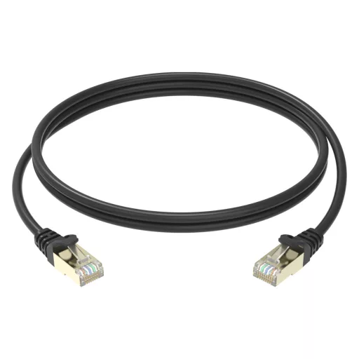 Conexpro, slim patch cable STP, CAT6A, 2m, black