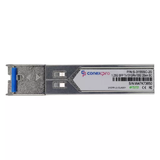 Conexpro, 1.25G SFP optical module, WDM/BiDi, SM, Tx1310/Rx1550nm, 20km, 1x SC, DDM