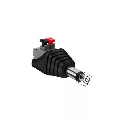 Conexpro, DC power connector plug 2.1x5.5 mm with spring clamp
