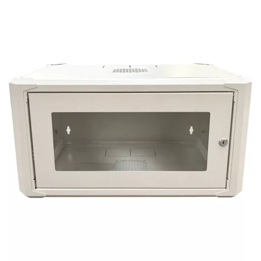 Conexpro, networking cabinet 19" 4U/400mm, FLAT PACK, glass door