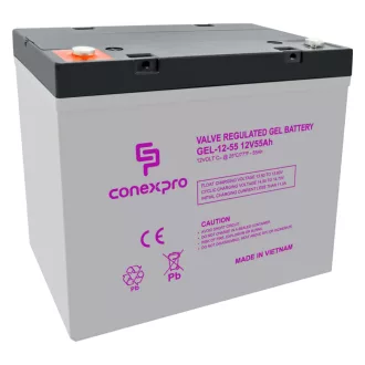   Conexpro, battery gel, 12V, 55Ah, lifetime 10-12 years, M6, Deep cycle