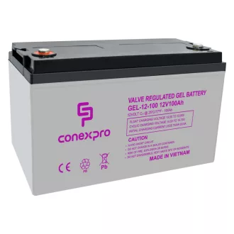   Conexpro, battery gel, 12V, 100Ah, lifetime 10-12 years, M8, Deep cycle