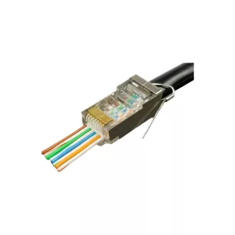   Conexpro, pass-through connector RJ45 FTP, CAT5E, ground PIN, Wire Cross