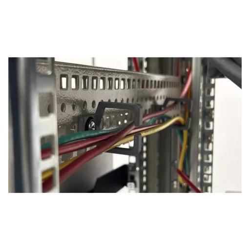 Conexpro, kit of 4 rackmount plastic cable management ring 37 x 39mm, gray
