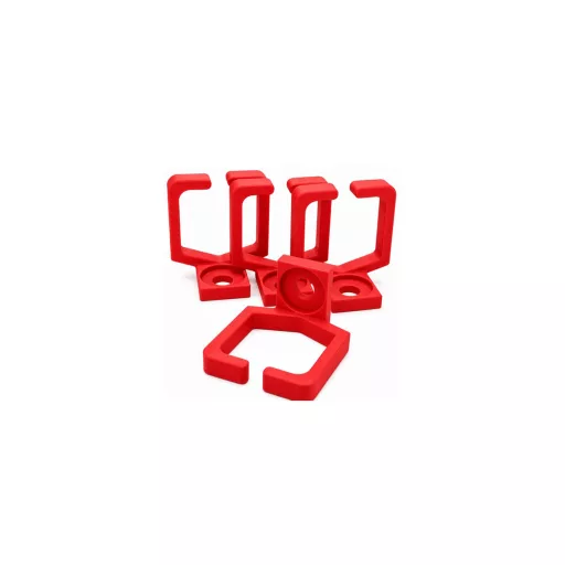 Conexpro, kit of 4 rackmount plastic cable management ring 37 x 39mm, red